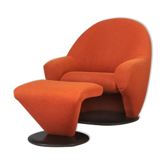 80s lounge fauteuil and ottoman for leolux