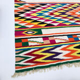 XXL Vintage Handmade Algerian Berber Ethnic Bohemian Antique Carpet - Area Rug 399x217