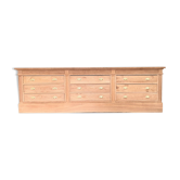 Oak workbench with 9 drawers