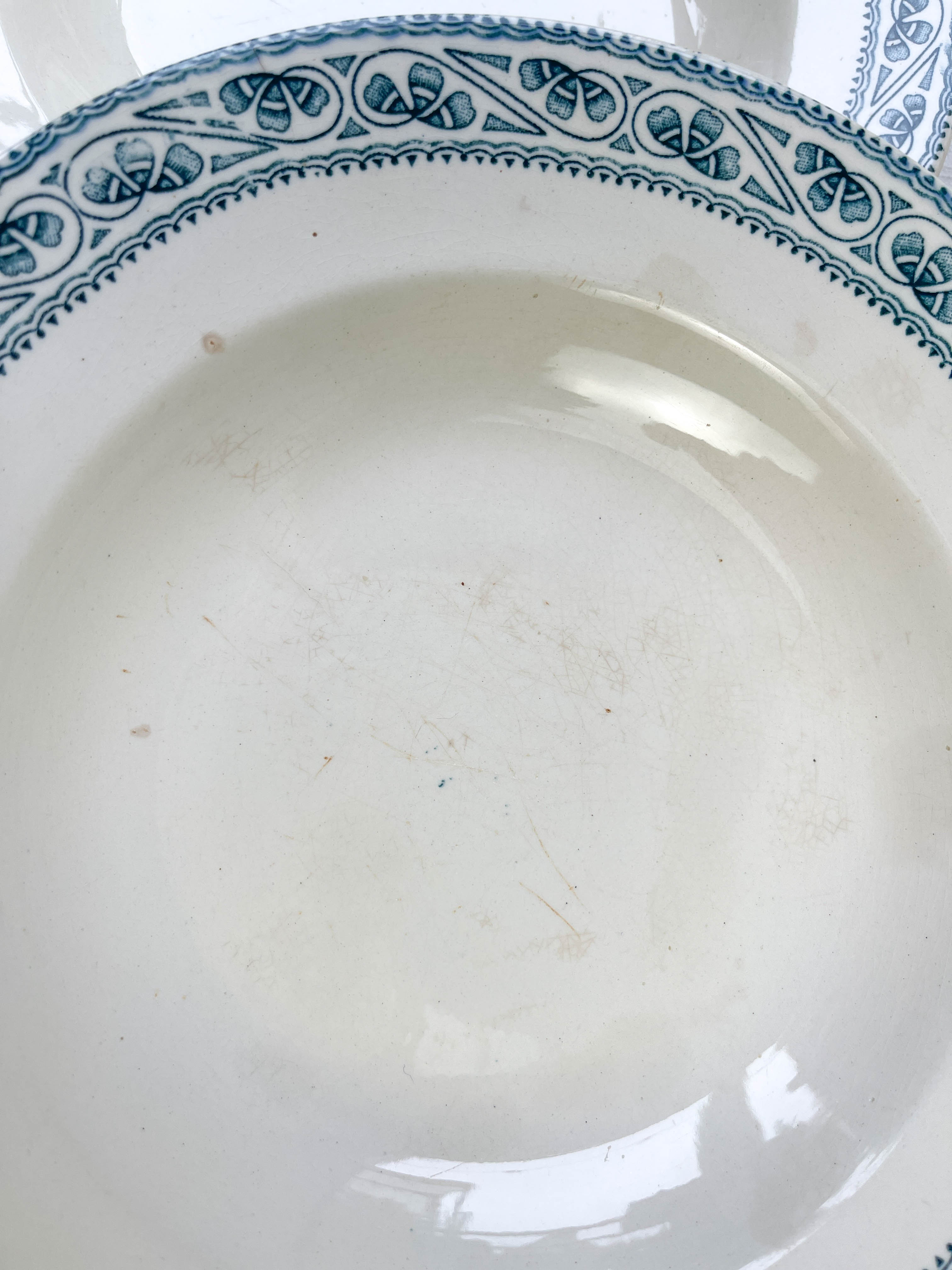 6 deep plates in Boulenger blue ironstone “Champigny”