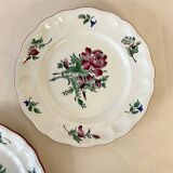 Semi-plate plates Luneville floral pattern