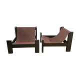 Pair of brutalist armchairs 1970
