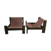 Paire de fauteuils brutalistes 1970