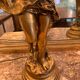 Pair of gilded wooden lamps from the 1960s