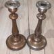 Antique Silver-Plated Metal Candlestick Vintage Torch 18th 19th Century