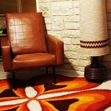 70s rug, Flower, in wool