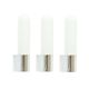 Set of 3 Mid Century Opaline Glass & Chrome Wall Lights from Limburg, 1970s