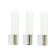 Set of 3 Mid Century Opaline Glass & Chrome Wall Lights from Limburg, 1970s