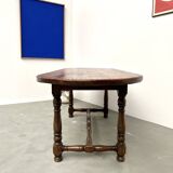 Grande table ancienne ovale en chêne massif – Circa 1900
