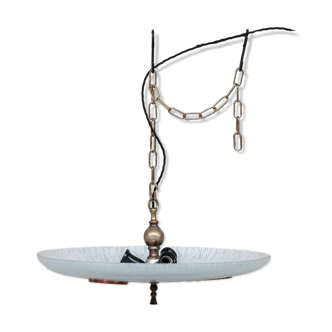 Unusual Saucer Style Mid-Century Pendant Light (2 available)