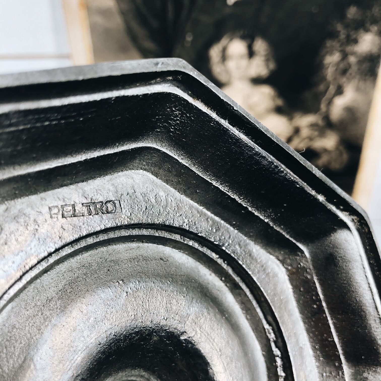 Pair of Italian tin candlesticks