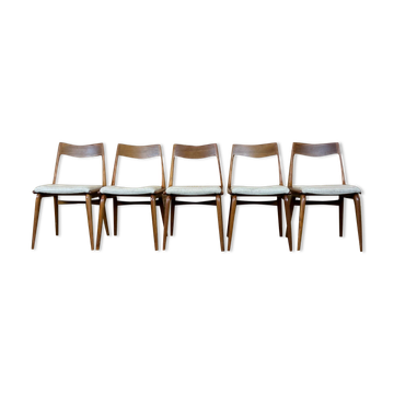 Set of 5 Boomerang chairs Alfred Christensen Slagelse Møbelværk teak 60s 70s