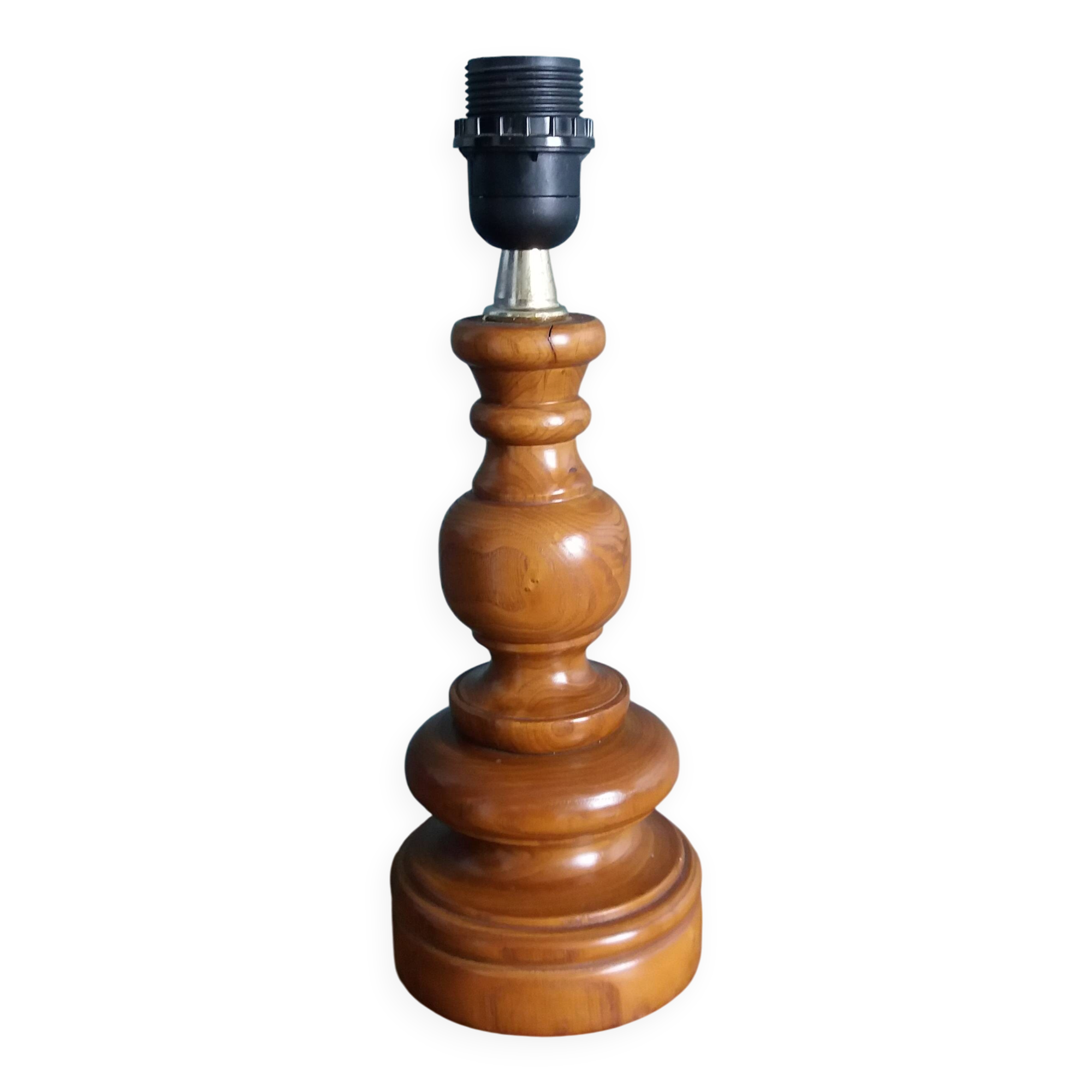 Lamp, turned wooden base