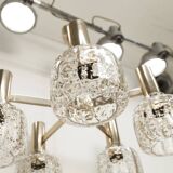 5-branch chandelier in gold and blown glass with gold sequins, 1960