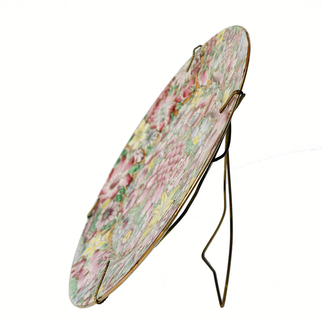 Chinese porcelain plate gold gold decorated with a thousand flowers Qianlong