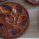 6 assiettes à huîtres en barbotine St Clément