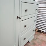 Commode asymétrique vintage vert lichen
