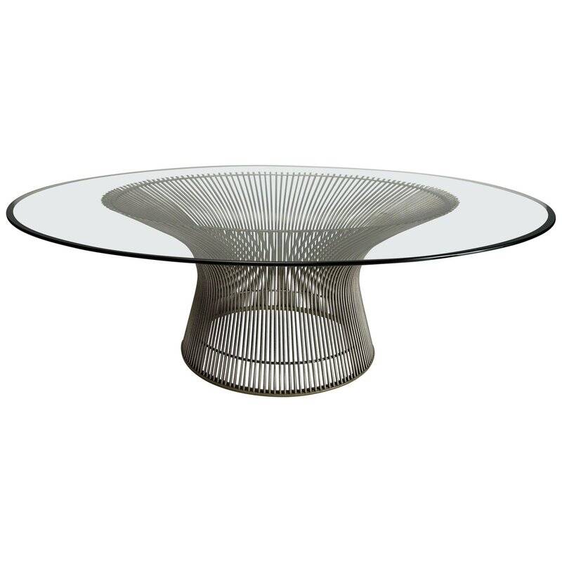Coffee Table in Steel and Glass from Warren Platner, 1962
