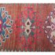 Vintage Turkish Oushak Handmade Wool Cotton Red Runner 87x369