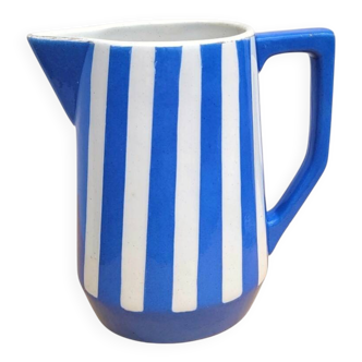 Sarreguemines Fox-Trott pichet rayé bleu