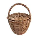 Panier en osier tressé avec couvercle
