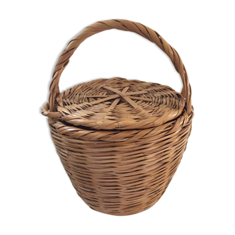 Braided with cover wicker basket