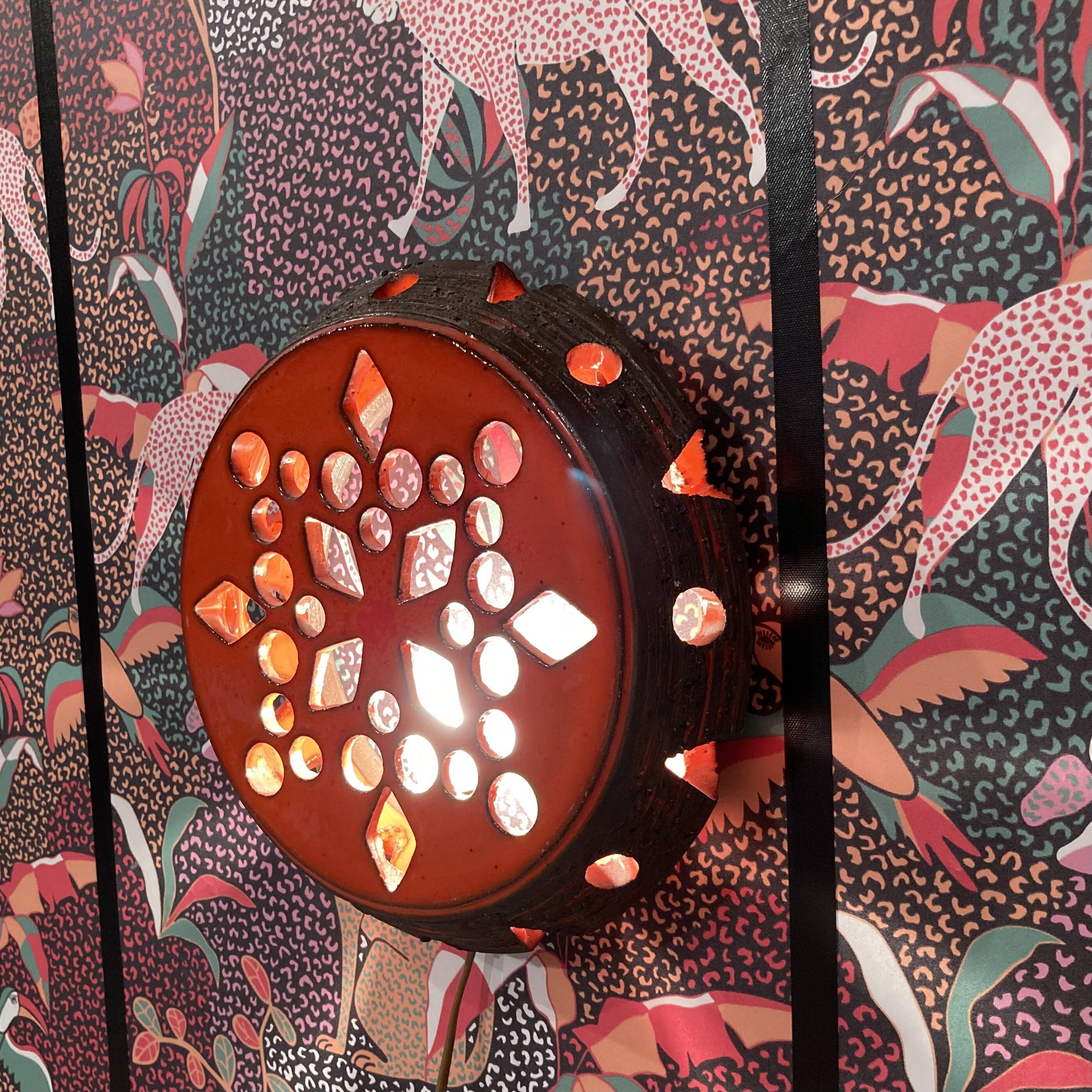 Large ceramic wall light, 1950s design