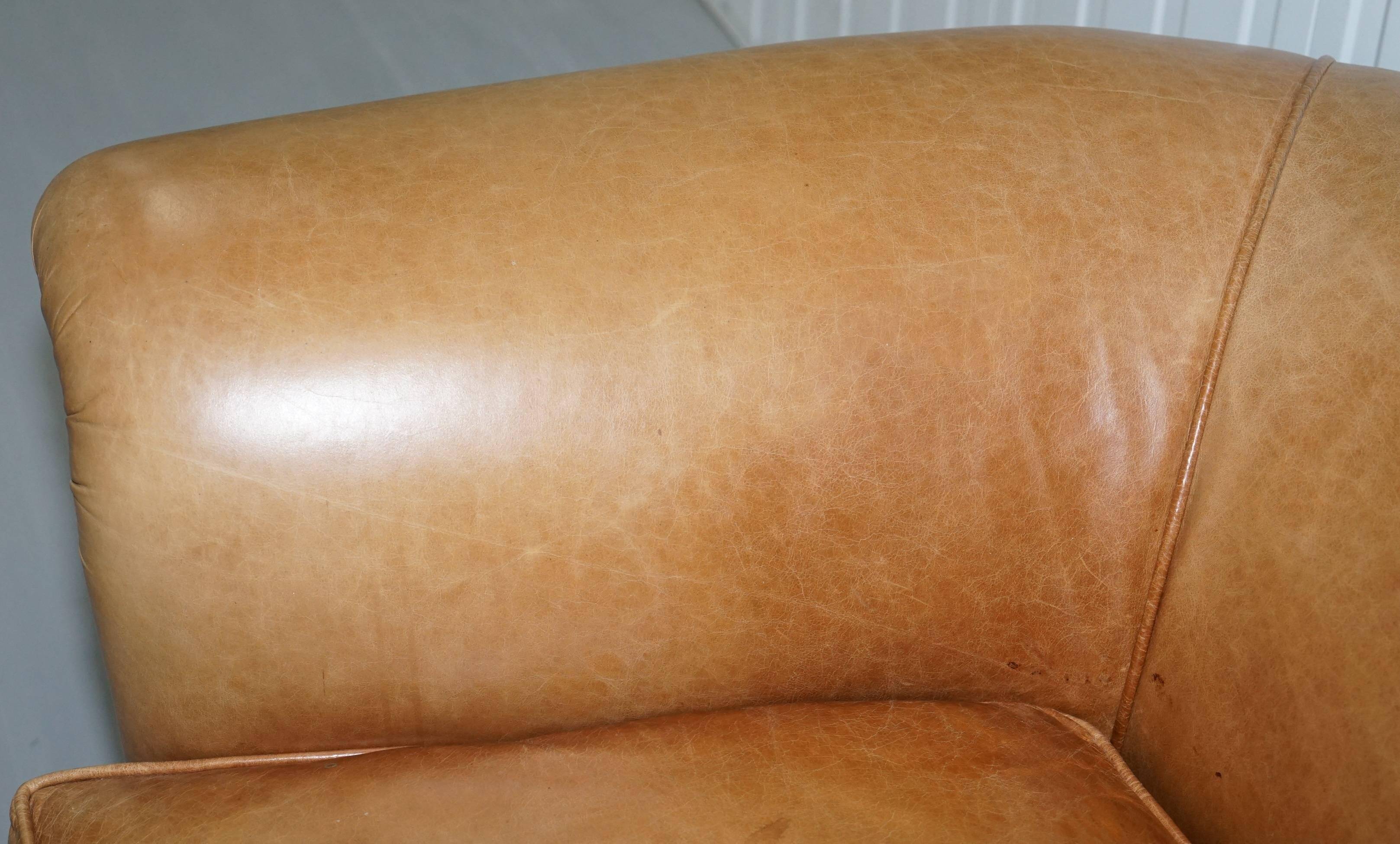 Victorian style vintage leather spring sofa