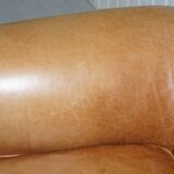 Victorian style vintage leather spring sofa