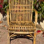 Set of 3 rattan armchairs from the 1970s France