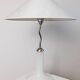 Vintage Murano glass table lamp - zigzag metal details, textured silk shade - Italy 1980s - timeless and elegant design, unique gift idea.