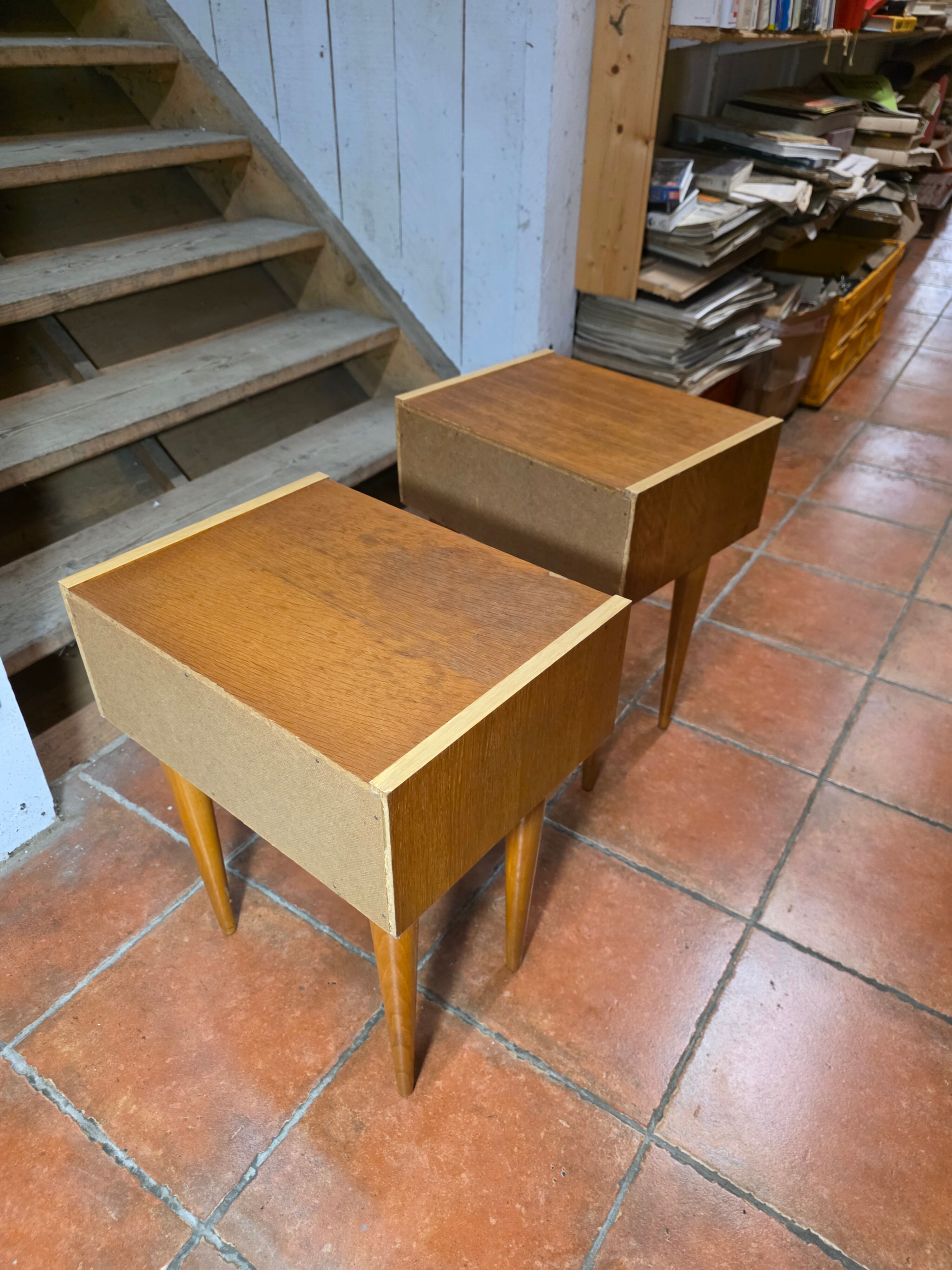 Pair of oak bedside tables from the 1960s.
