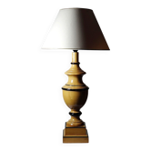 Large lamp Le Dauphin "Verdennes" turned wood, vintage 1970s