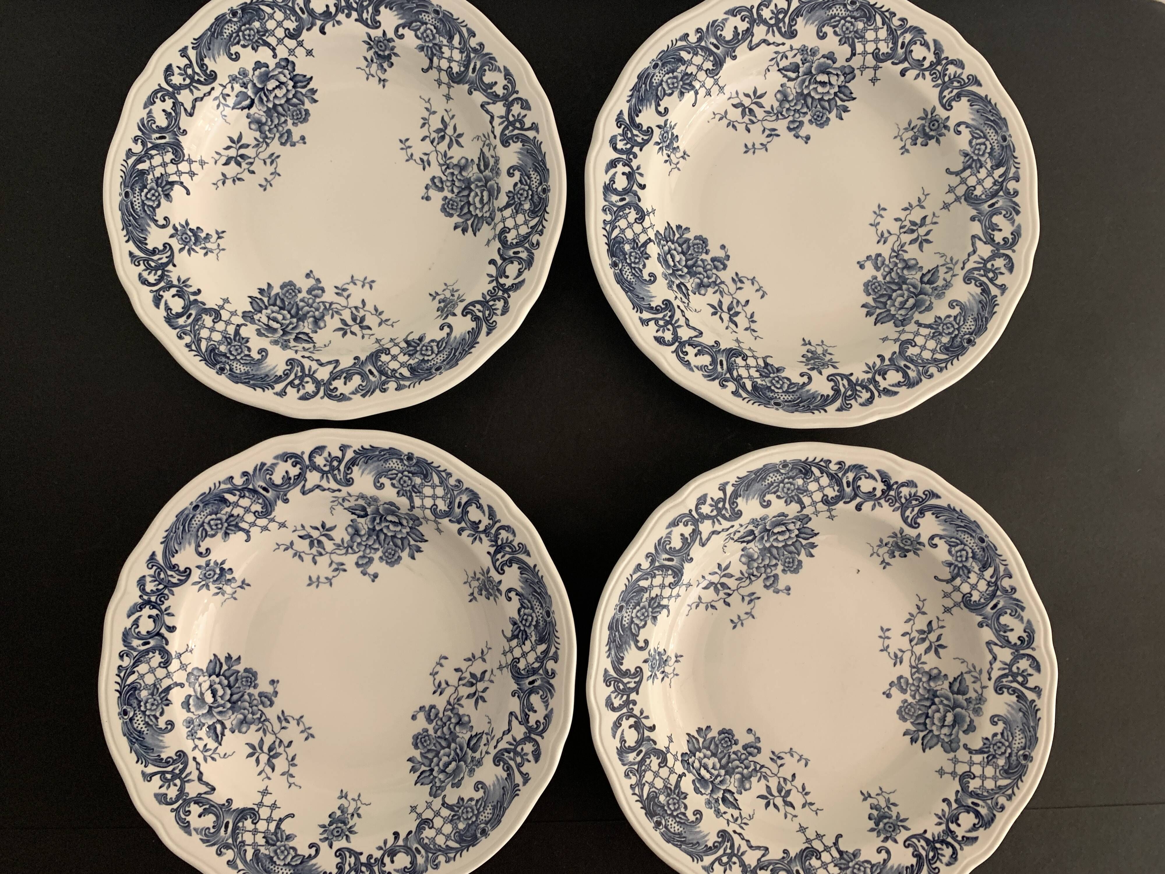 8 hollow plates Villeroy and Boch, Valeria model in vitro porcelain