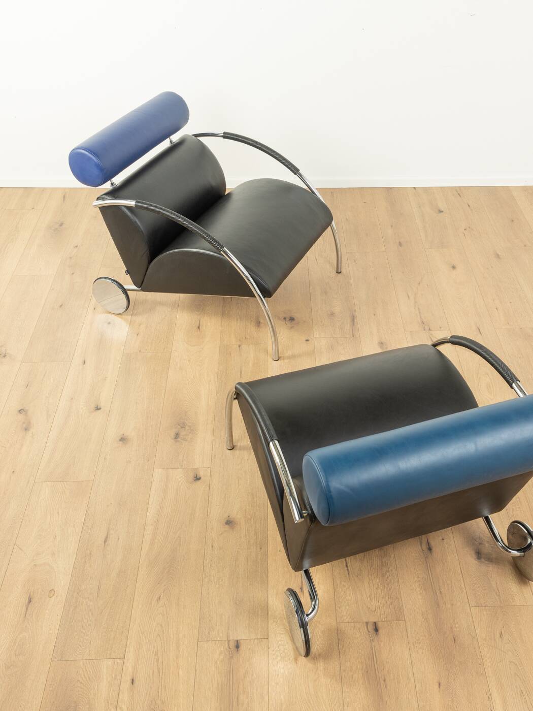 Fauteuil en chrome et cuir Zyklus par Peter Maly pour COR, 1984