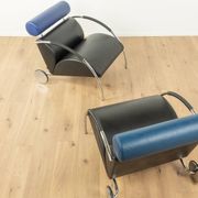 Fauteuil en chrome et cuir Zyklus par Peter Maly pour COR, 1984