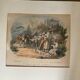 Grande gravure ancienne suisse « le départ pour la montagne »