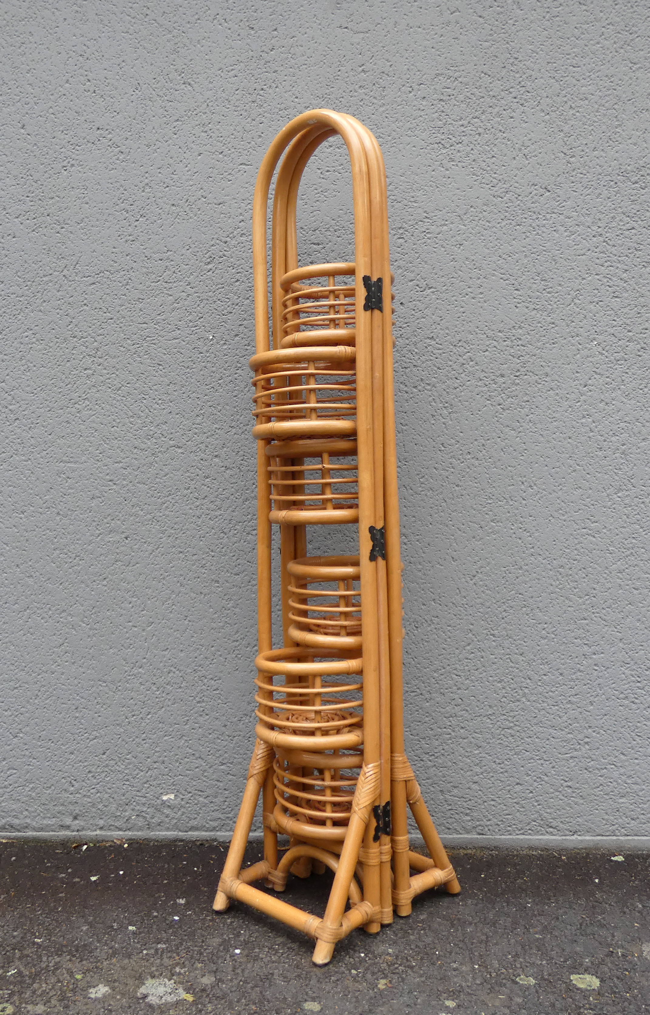 old vintage rattan plant screen
