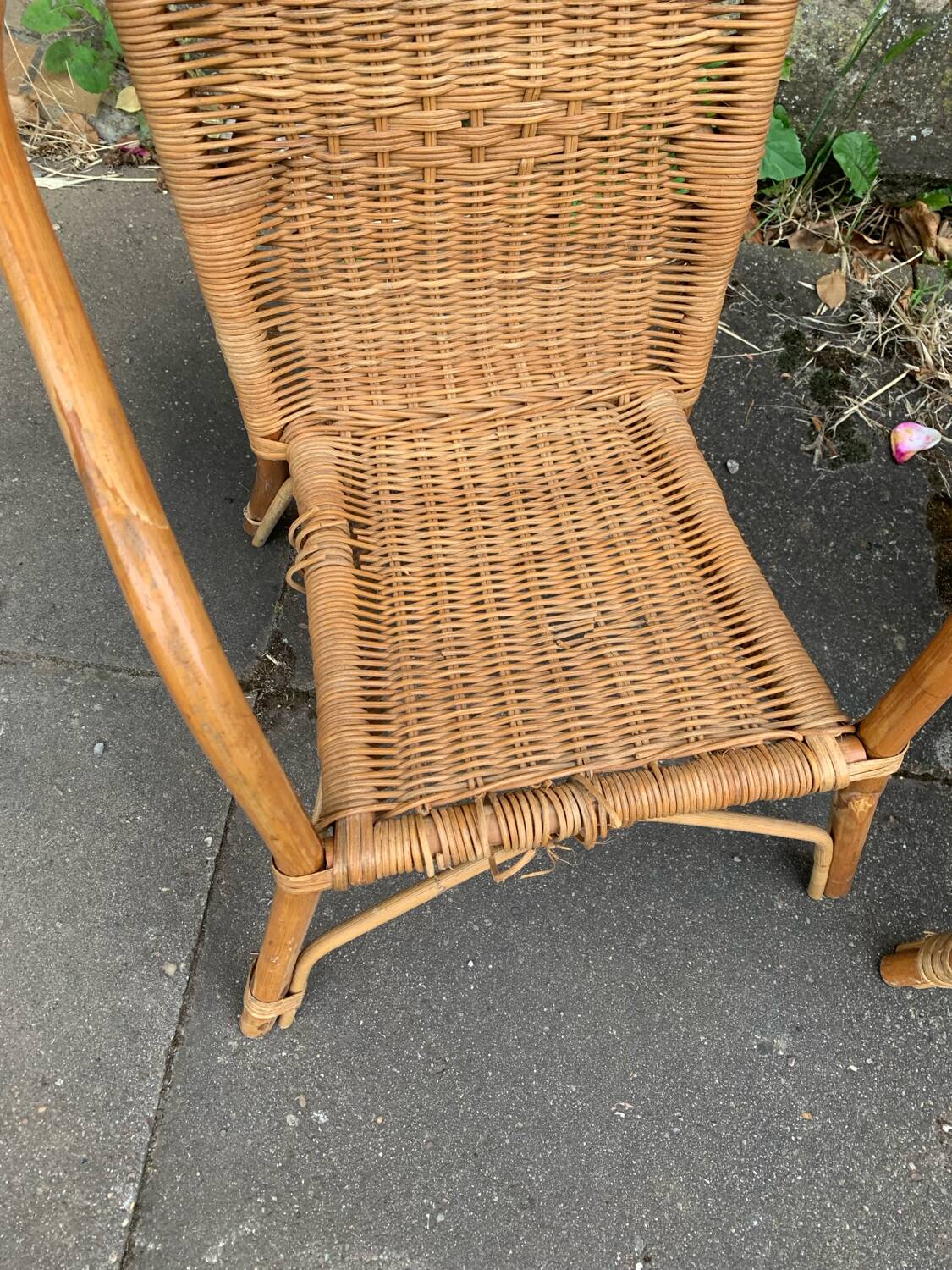 Pair of vintage children's wicker chairs