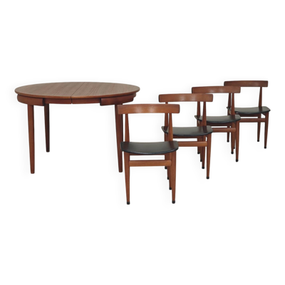 Table de repas et 4 chaises par Hans Olsen pour Frem Rojle  Danemark