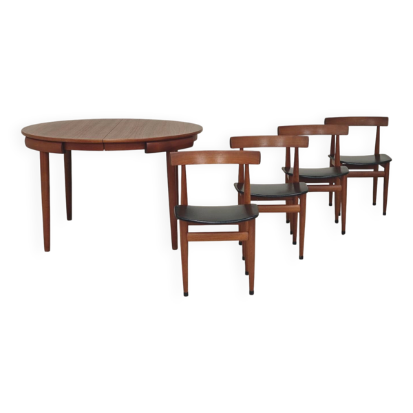 Table de repas et 4 chaises par Hans Olsen pour Frem Rojle Danemark