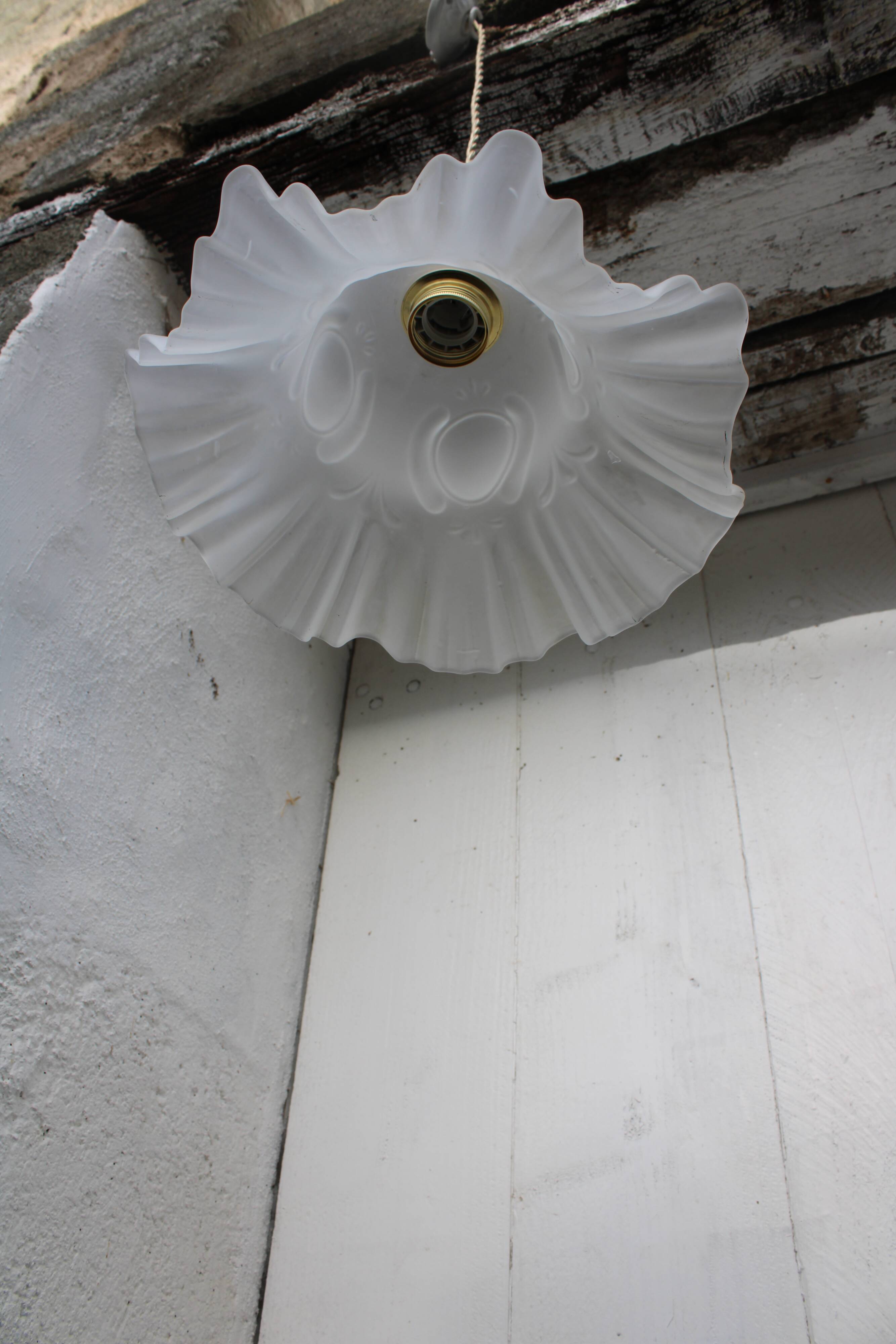 Frosted glass tulip hanging lamp