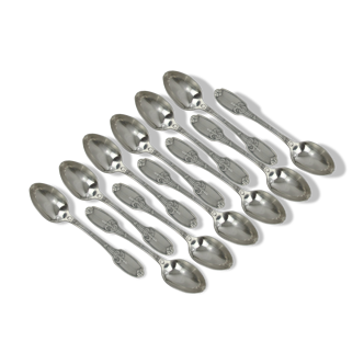 Twelve small spoons Christofle model Delafosse silver metal