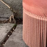 Vintage pink upholstered toad chair