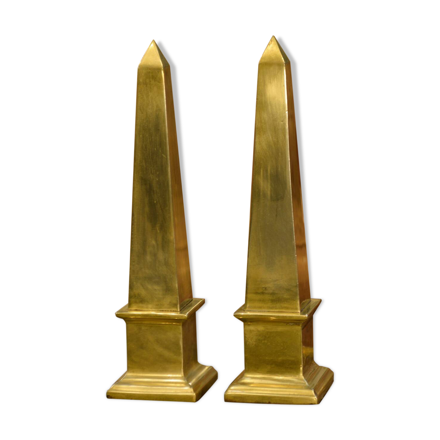 Pair of brass obelisks 1960s