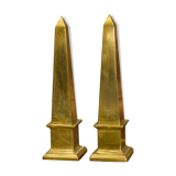 Pair of brass obelisks 1960s