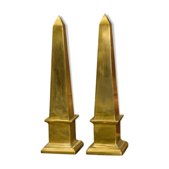 Pair of brass obelisks 1960s