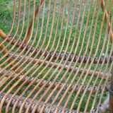 Vintage rattan lounge set 4 armchairs and table