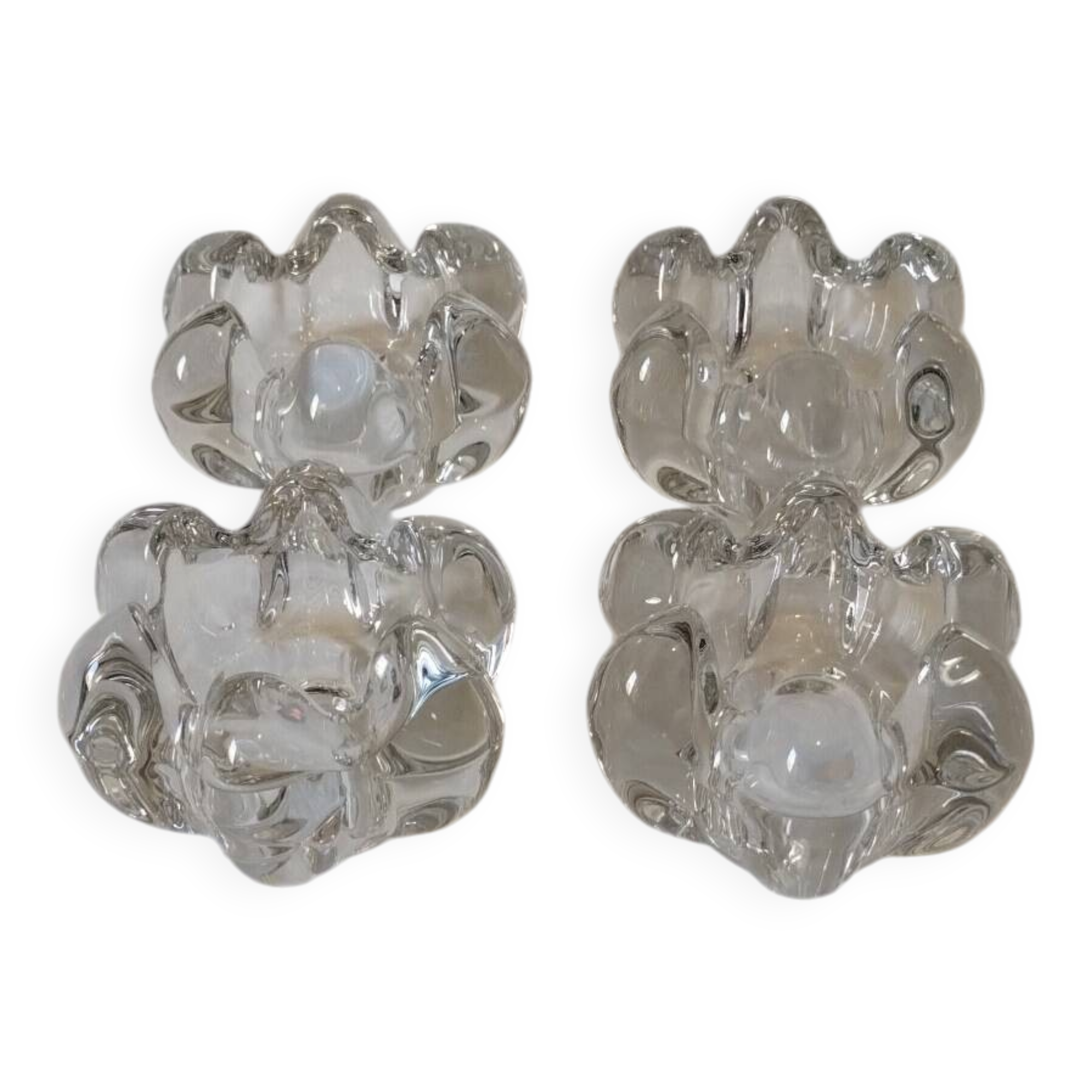 Set of 4 crystal candle holders