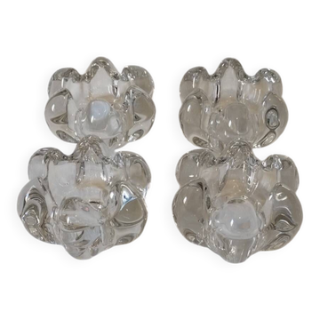 Set of 4 crystal candle holders